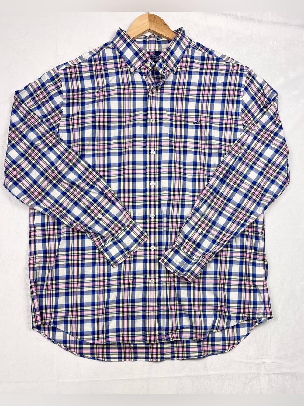 Vineyard Vines Slim Fit Whale Shirt Plaid Button Down Shirt Size XL